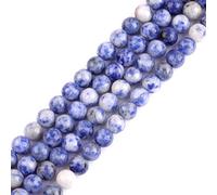 GEM-Inside Natural 6mm Blue Sodalite Round Gemstone Semi Precious Loose Beads for Jewellery Making 15''