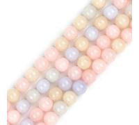 GEM-Inside Natural 6mm Multicolor Jade Round Gemstone Semi Precious Loose Beads for Jewellery Making 15''