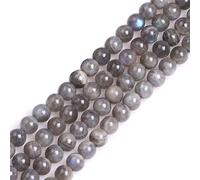 GEM-Inside Natural 6mm Rainbow Blue Labradorite Round Gemstone Semi Precious Loose Beads for Jewellery Making 15''