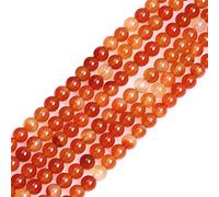 GEM-Inside Natural 6mm Red Carnelian Round Gemstone Semi Precious Loose Beads for Jewellery Making 15''