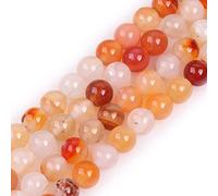 GEM-Inside Natural 6mm Red Leaf Carnelian Round Gemstone Semi Precious Loose Beads for Jewellery Making 15''