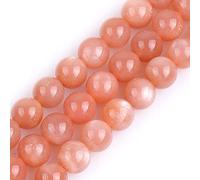 GEM-Inside Natural 8mm AAA Orange Sunstone Round Gemstone Semi Precious Loose Beads for Jewellery Making 15''