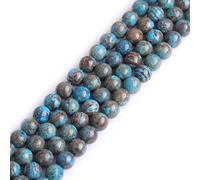 GEM-Inside Natural 8mm Blue Crazy Lace Agate Round Gemstone Semi Precious Loose Beads for Jewellery Making 15''