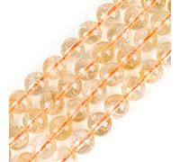 GEM-Inside Natural 8mm Citrine Round Gemstone Semi Precious Loose Beads for Jewellery Making 15''