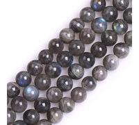 GEM-Inside Natural 8mm Rainbow Blue Labradorite Round Gemstone Semi Precious Loose Beads for Jewellery Making 15''