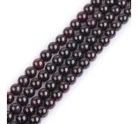 GEM-Inside Natural 8mm Red Garnet Round Gemstone Semi Precious Loose Beads for Jewellery Making 15''