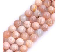 GEM-Inside Natural 8mm Sun Stone Round Gemstone Semi Precious Loose Beads for Jewellery Making 15''