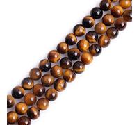 GEM-Inside Natural AAA Grade 6mm Gold Yellow Tiger Eye Round Gemstone Semi Precious Loose Beads for Jewellery Making 15"