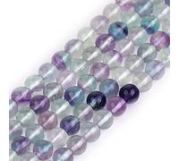 GEM-Inside Natural AAA Grade 6mm Rainbow Fluorite Crystal Quartz Round Gemstone Semi Precious Loose Beads for Jewellery Making 15''