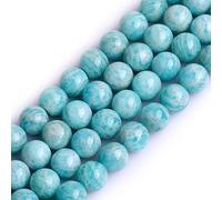 Gem-Inside Natural Brazilian Amazonite Stone 47pcs 8mm Round Beads for Jewellery Making Strand 15" Beaded Semi Precious Gemstone DIY Handmade Craft Supplies