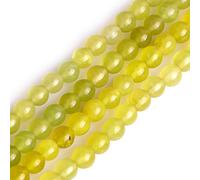 Gem-Inside Natural Lemon Stone 6mm Round Beads for Jewellery Making Strand 15" 63pcs Beaded Semi Precious Gemstone DIY Handmade Craft Supplies