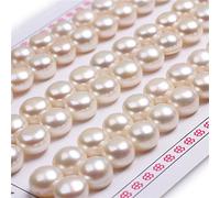 GEM-Inside Real Genuine Pearl 60Pcs Half Drilled Half Ball White Cabochon Cultured Freshwater Pearl Beads Loose Pearls for Jerwelry Making