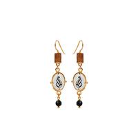 Gem Kingdom hope-engraved mother-of-pearl spinel earrings - Gold One Size