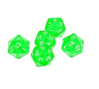 Gem Multi-Sided Dice Set, Acrylic, 5 Pieces, for D&D RPG Warhammer Dark Heresy Tabletop Games (Green 20-sided)