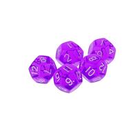Gem Multi-Sided Dice Set, Acrylic, 5 Pieces, for D&D RPG Warhammer Dark Heresy Tabletop Games (Purple 12-sided)