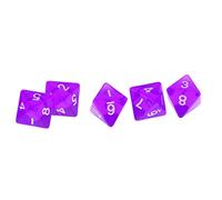 Gem Multi-Sided Dice Set, Acrylic, 5 Pieces, for D&D RPG Warhammer Dark Heresy Tabletop Games (Purple 8-sided)