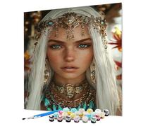 Gem Paint by Numbers for Adults, Woman Painting by Number for Adults, DIY Color Oil Painting with Canvas Brushes and Acrylic Paints kits for Home Wall Decor Gifts, Gifts 30x40cm/12x16inch (Model-1267)