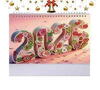 Gem Painting Desktop Calendar - Monthly Desk Planner with Crystal Art Designs, Funny Cartoon Organizer for Kids, Classroom, Family Table, Office, and School Study 7.68 Inches