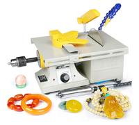 Gem Polishing Grinding Machine, 750W 220V Benchtop, DIY Jewelry Lapidary Saw for Sharpening, Cutting Rocks, Wood Carving, Multipurpose Table Top Tool