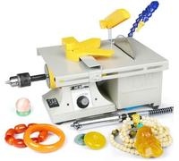 Gem Polishing Grinding Machine,850W Benchtop DIY Jewelry Lapidary Saw with Polisher Tool Kits,Multipurpose Table Top Tool,800-11000rpm,for Jewelry,Jade,Metal,Wood Carving