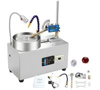 Gem Polishing Machine Kit, 180W Jewelry Polisher with Speed 0-3000RPM, Digital Display, LED Light, Water Inlet for Gemstone Finishing, Lapidary Grinding Equipment