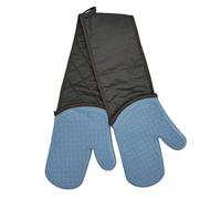 GEM+ | Premium Oven Gloves Double Mitts - Heat Resistant Silicone Non-Slip Grip for Baking, BBQ, Grilling - Grey