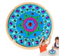 Gem Stacking Blocks - Wooden Pattern Building & Rainbow Stacking Blocks, Sparkling Gem Puzzle | Educational Early Learning Toy for, Colour Recognition, Motor Skills Development