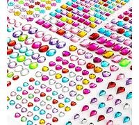 Gem Stickers 1200+ Self Adhesive Jewel for Crafts Sparkly Flatback Rhinestone Stickers Crystal Sticker for Kids DIY