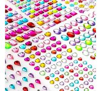 Gem Stickers 630+ Self Adhesive Jewel for Crafts Sparkly Flatback Rhinestone Stickers Crystal Sticker for Kids DIY, Stick On Diamante Gems, Glitter Stickers, Sequins for Crafting