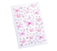 Gem Stickers, Butterfly Face Gems Stick on Gems for Crafting Self Adhesive Rhinestone Stickers, Multicoloured Sticky Gems for DIY Crafts Gluing Face Hair Decor (Pink)