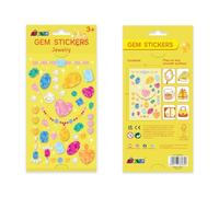 Gem Stickers - Jewels, Sticker Sheet - Hyperallergenic Safe, Easy to Apply and Remove, Self Adhesive Stick on Gems for Crafts, Scrapbooking, DIY & Face Decorations for Ages 3+, FSC
