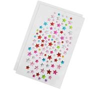 Gem Stickers, Star Gems for Crafting 2 Sheet Stick on Gems Self Adhesive Rhinestone Stickers, Multicoloured Sticky Gems for DIY Crafts Gluing Face Hair Decor (Coloured)