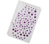 Gem Stickers, Star Gems for Crafting 2 Sheet Stick on Gems Self Adhesive Rhinestone Stickers, Multicoloured Sticky Gems for DIY Crafts Gluing Face Hair Decor (Purple)