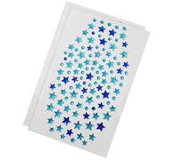 Gem Stickers, Star Gems for Crafting 2 Sheet Stick on Gems Self Adhesive Rhinestone Stickers, Multicoloured Sticky Gems for DIY Crafts Gluing Face Hair Decor (Blue)