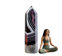 Gem Stone Wand - Natural Crystal Energy Tool, Polished Decorative Healing Rod | Handmade Metaphysical Meditation Focus Instrument System, Spiritual Protection Channeling Accessory for Reiki Practice A