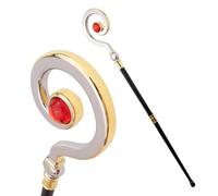 Gem Wand Walking Cane for Men and Women, Gothic Decorative Ornate Metal Cane With Ergonomic Handle, Walking Stick for Senior(White)
