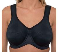 Gem Womens High Impact Sports Bra Underwired Plus Size Sports Bra Large Bosom Bra 44H Black