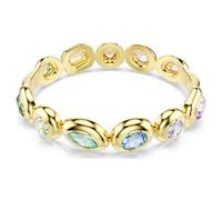 Gema bangle, Mixed cuts, Multicoloured, Gold-tone plated