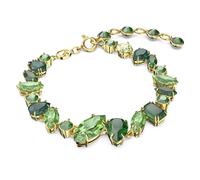 Swarovski Gema bracelet, Mixed cuts, Green, Gold-tone plated