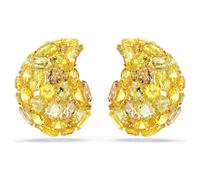Gema clip earrings, Yellow, Gold-tone plated
