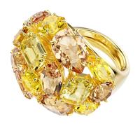 Gema cocktail ring, Mixed cuts, Yellow, Gold-tone plated