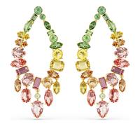 Gema drop earrings, Mixed cuts, Chandelier, Multicoloured, 18K gold finish