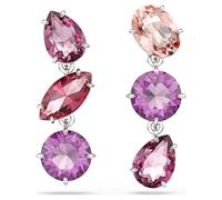 Gema drop earrings, Mixed cuts, Pink, Rhodium plated