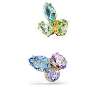 Gema ear cuffs, Asymmetrical design, Mixed cuts, Multicoloured, 18K gold finish