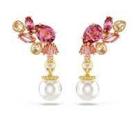 Gema - Flower - Rose Gold - Earrings - Swarovski, 3 cm x 1.7 cm, Cubic Zirconia Crystal, Cubic Zirconia