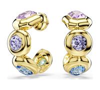 Gema hoop earrings, Mixed cuts, Multicoloured, 18K gold finish