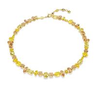 Gema necklace, Mixed cuts, Yellow, 18K gold finish