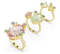 Gema ring, Set (3), Mixed cuts, Multicoloured, 18K gold finish