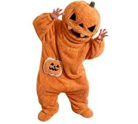 GEMAKA Halloween Pumpkin Hooded Blanket Onesie - Unisex Pumpkin Man Wearable Blanket Hoodie, Warm Flannel Cozy Loungewear Cosplay Costume for Adults - L