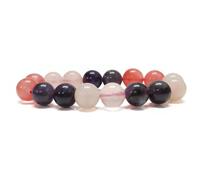 Gemaltic 12MM Healing Crystals Emotional Support Bracelet - Natural Gemstone Beads for Stress Relief, Reiki Charged Energy Jewelry for Men & Women (Love, 7.5 Inc)